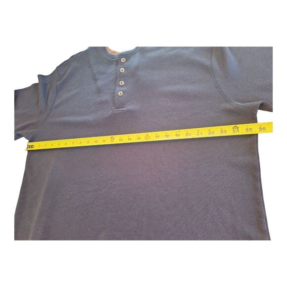 Redhead Thermal Four Button Henley 2XL Big & Tall Men XXL Blue with Brown Trim - Picture 12 of 14
